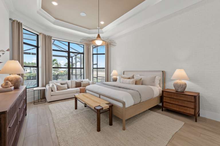 Brixton primary bedroom suite with spa-inspired design